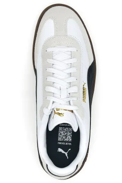 Sneakers bianche e grigie in pelle e camoscio con logo nero Puma Club II Era