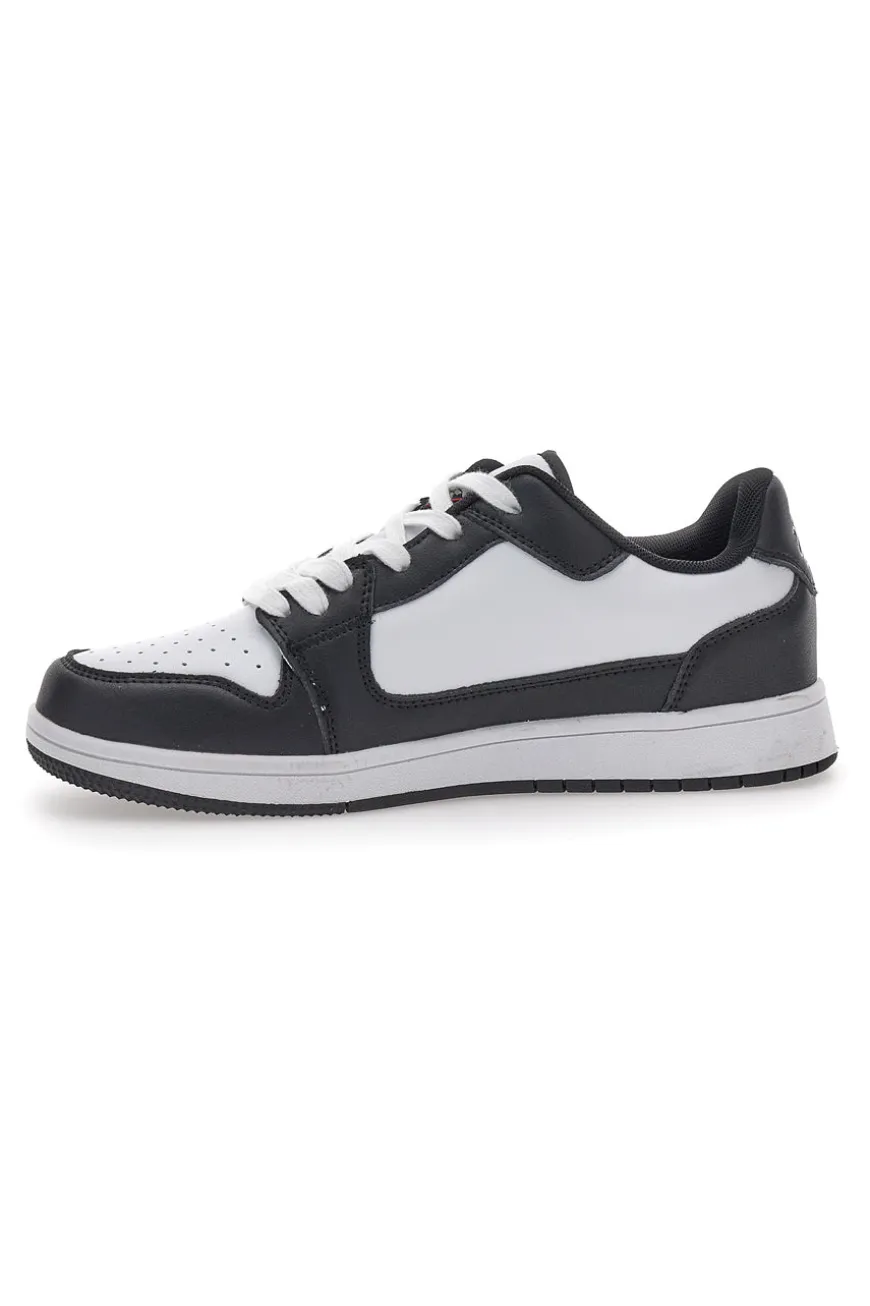 Sneakers Bianche e Nere Con Lacci Leone M075S9LOW