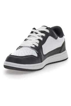 Sneakers Bianche e Nere Con Lacci Leone M075S9LOW