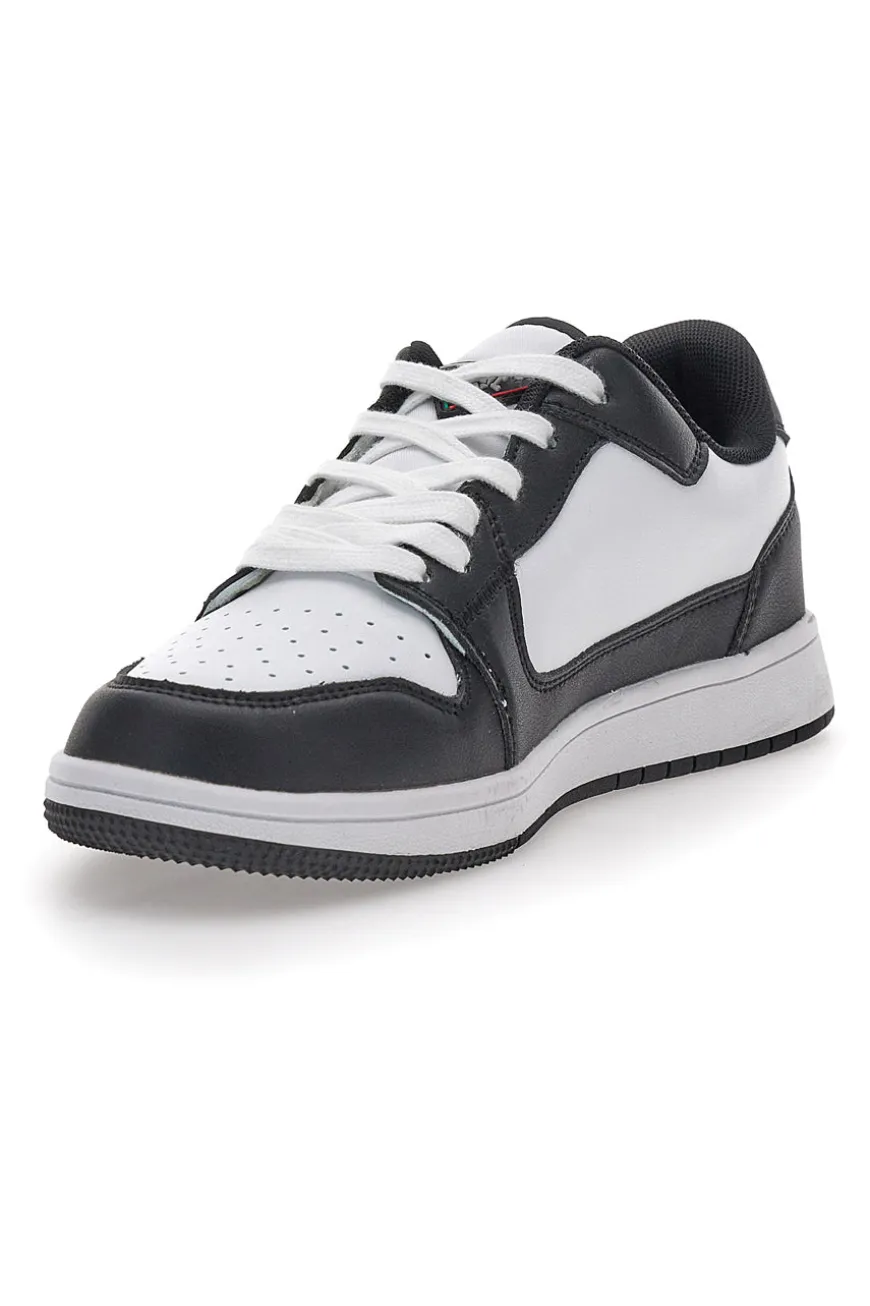 Sneakers Bianche e Nere Con Lacci Leone M075S9LOW