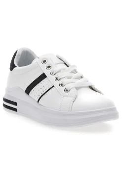 Sneakers bianche e nere con lacci CAFE' COST BK2450