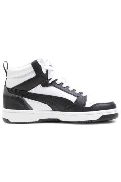 Sneakers bianche e nere mid-cut in materie sintetiche Puma Rebound V6 Mid Jr