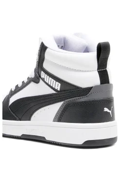 Sneakers bianche e nere mid-cut in materie sintetiche Puma Rebound V6 Mid Jr
