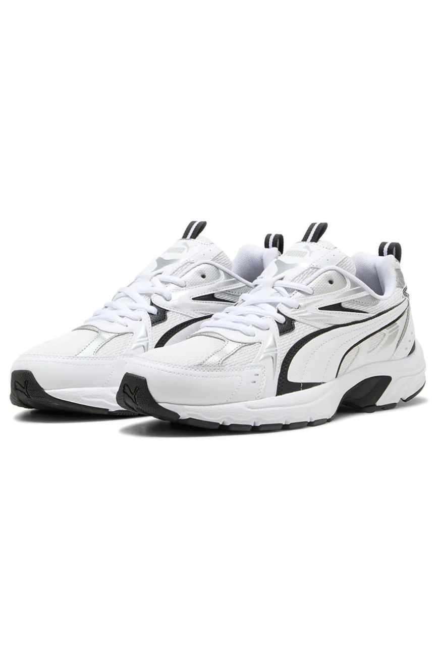 Sneakers bianche e nere stile running Puma Milenio tech