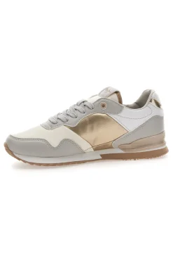 Sneakers Bianche e Oro Con Lacci PEPE JEANS London Shine W