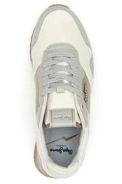 Sneakers Bianche e Oro Con Lacci PEPE JEANS London Shine W