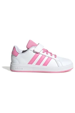 Sneakers bianche e rosa con chiusura a strappo Adidas Grand Court 2.0 EL C