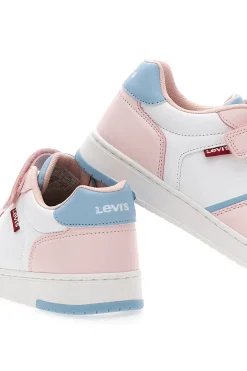Sneakers Bianche e Rosa con Tomaia Traforata e Velcro LEVI'S 3004