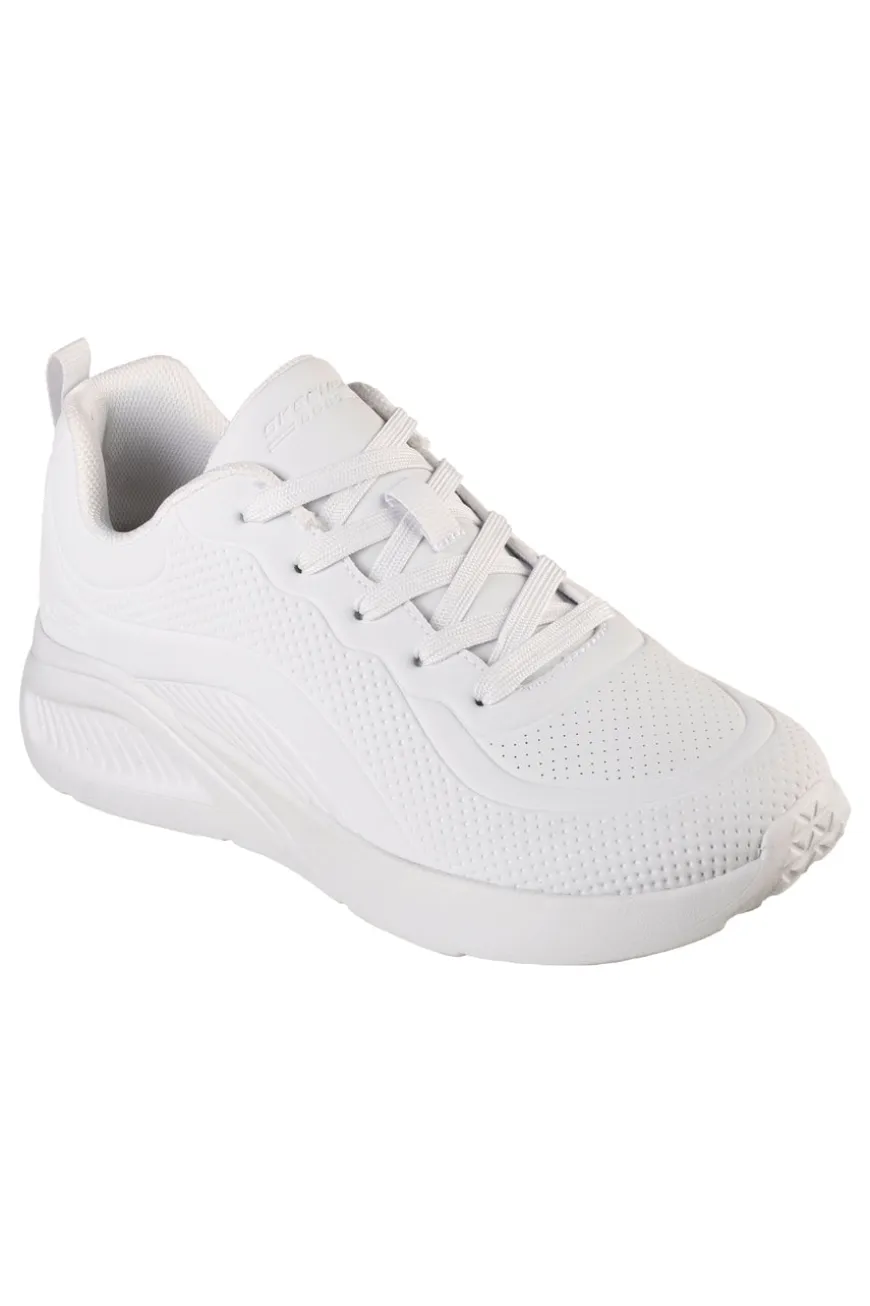Sneakers bianche in duraleather con soletta memory foam Skechers BOBS Buno How Sweet
