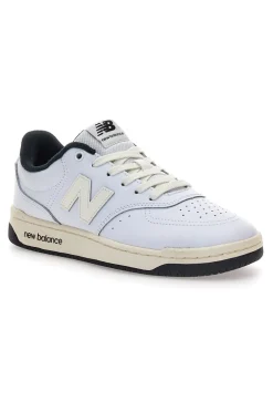 Sneakers bianche in pelle con profilo nero New Balance BB80AWB