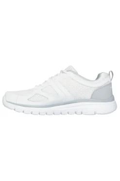 Sneakers bianche in pelle e mesh con soletta memory foam Skechers Burns Agoura da Uomo