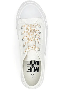Sneakers Bianche in Tela con Lacci Colorati Me & Me 1878