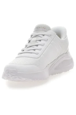 Sneakers bianche slip-ins con platform e memory foam Skechers Uno Lite Floating Steps