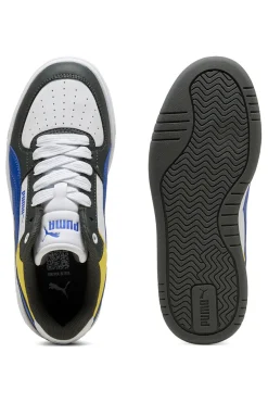 Sneakers bianche verdi blu e gialle stile court Puma Caven III Block Jr