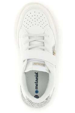 Sneakers bianco con strappi e inserti glitter Mkids MJ6005