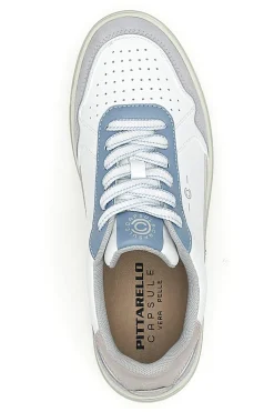 Sneakers Bianco e Azzurro platform in pelle Pittarello capsule Casey