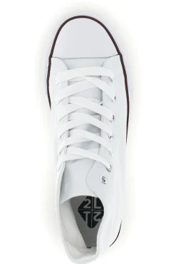 Sneakers bianco in tela stringate alte 2t2l 8012