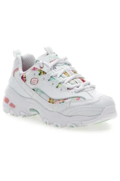 Sneakers bianco multicolor Memory Foam Skechers D'lites Blooming Fields