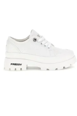 Sneakers bianco platform suoletta estraibile tomaia ricamata Freddy S2617FY7690