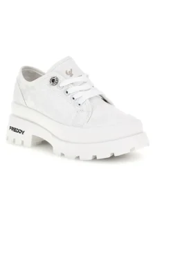 Sneakers bianco platform suoletta estraibile tomaia ricamata Freddy S2617FY7690