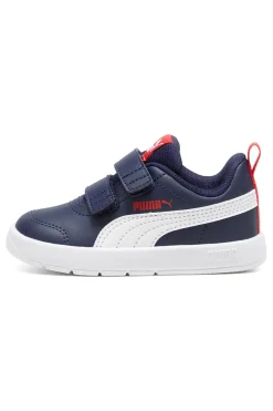 Sneakers blu con doppio strappo e dettagli bianchi Puma Courtflex V3 V Inf