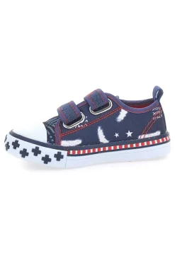 Sneakers blu con doppio strappo e stampa fantasia Pitt Kids 2242788