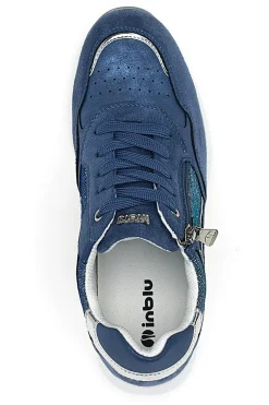 Sneakers blu con zip e dettagli metallizzati Inblu 488IN