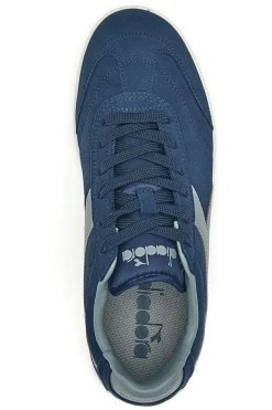 Sneakers blu in suede con dettagli grigi Diadora Kick
