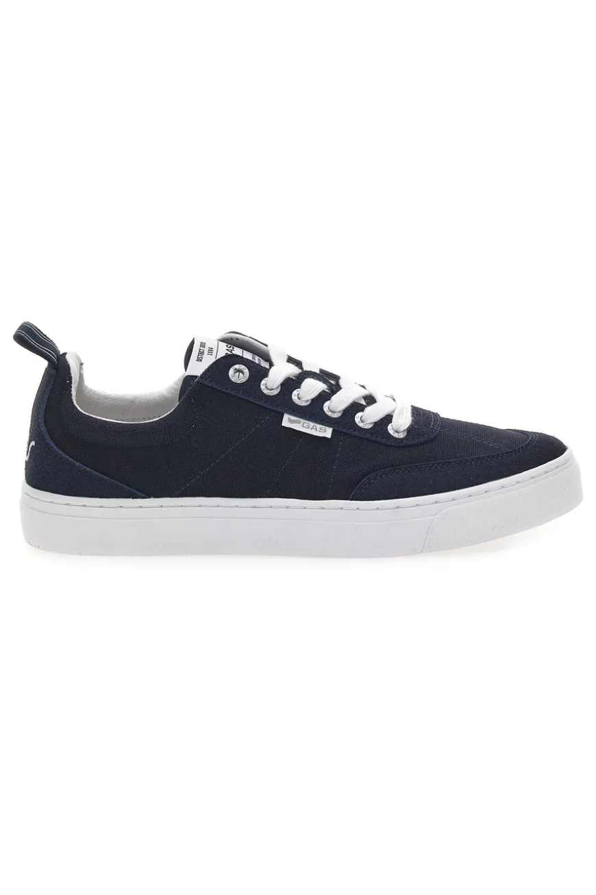Sneakers blu in tela con suola bianca Gas 514005