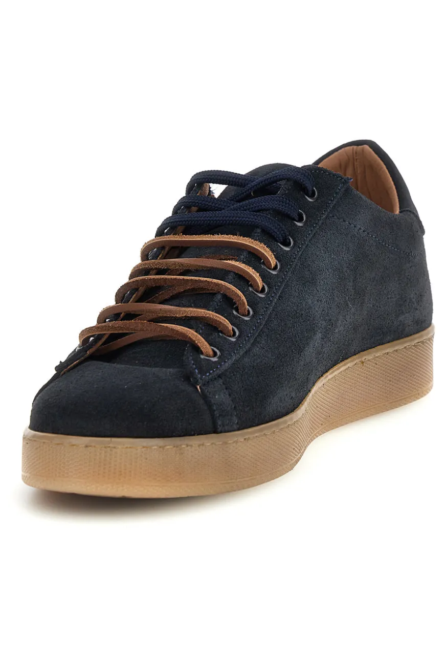 Sneakers blu in vera pelle Ptr 7250