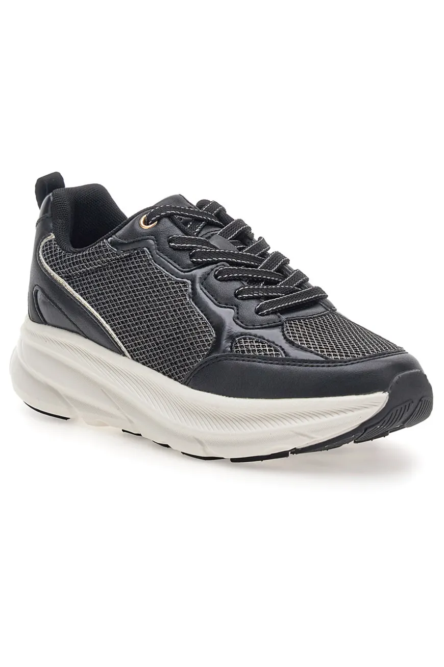 Sneakers da donna nere con inserti mesh Pittarello 8W25069