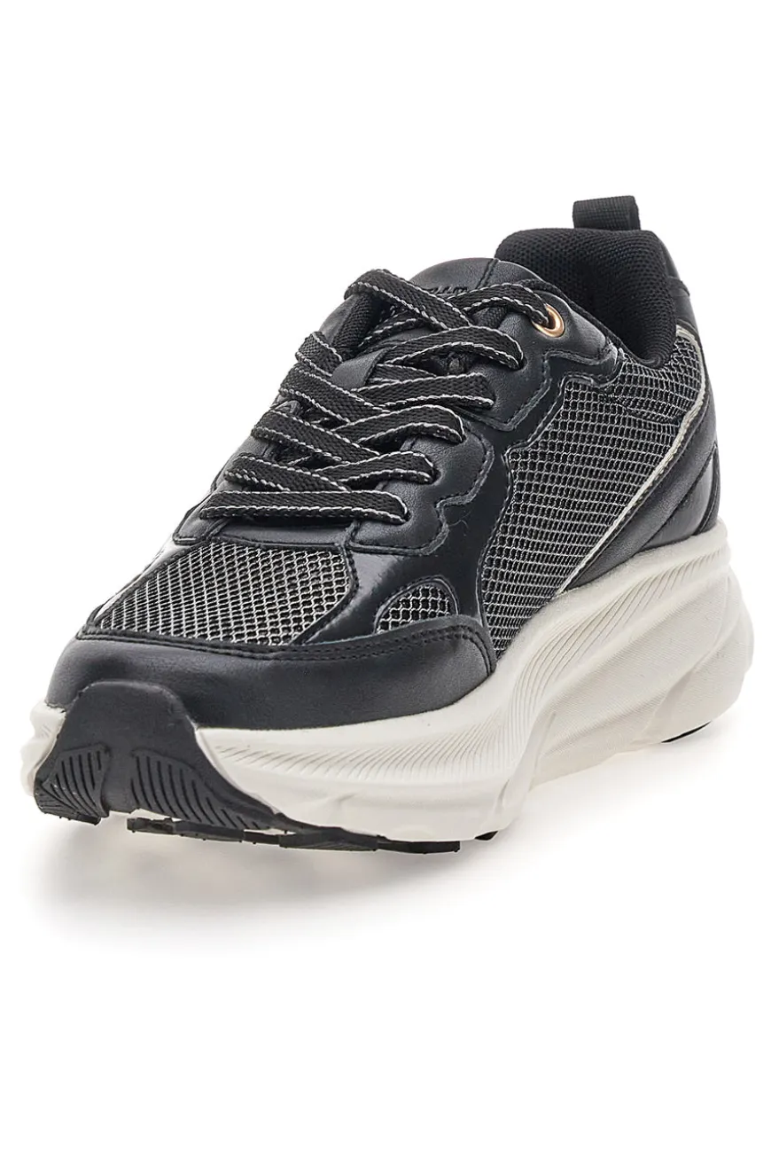 Sneakers da donna nere con inserti mesh Pittarello 8W25069