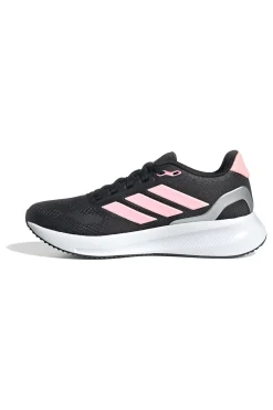 Sneakers da running nere con dettagli rosa in mesh Adidas Runfalcon 5 J