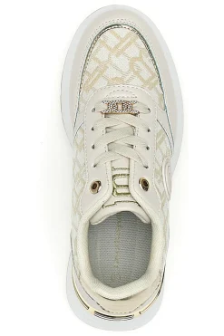 Sneakers Flatform Beige con Logo e Dettagli Dorati Laura Biagiotti 8917