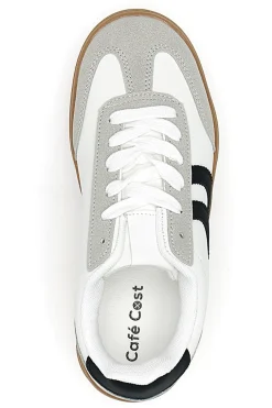Sneakers Flatform Bianche con Dettagli Nerti Cafè Cost BKTZ3003