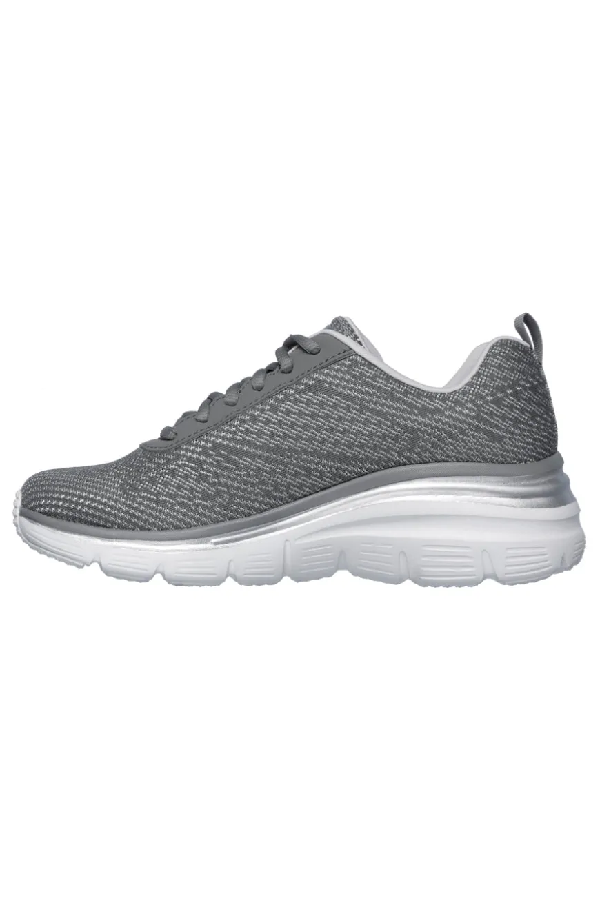 Sneakers grigie in mesh con memory foam Skechers Fashion fit bold boundaries