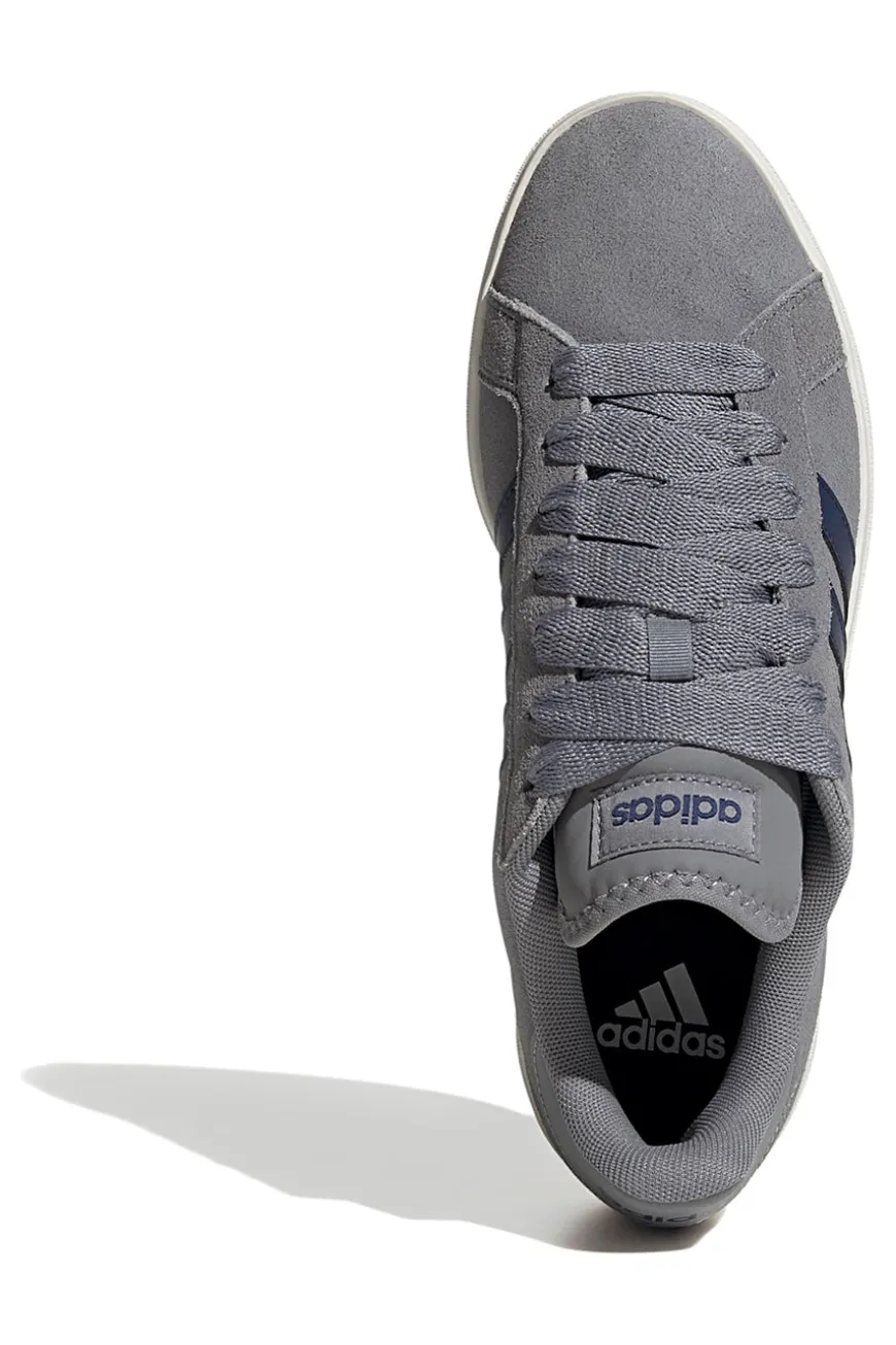 Sneakers grigie in pelle con strisce blu Adidas Grand Court Base 00s