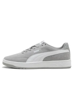 Sneakers grigie in pelle scamosciata con suola in gomma Puma Court Classic Clean SD