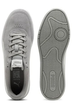 Sneakers grigie in pelle scamosciata con suola in gomma Puma Court Classic Clean SD