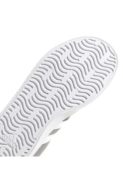 Sneakers grigie in suede con 3 strisce bianche Adidas VL Court 3.0 K