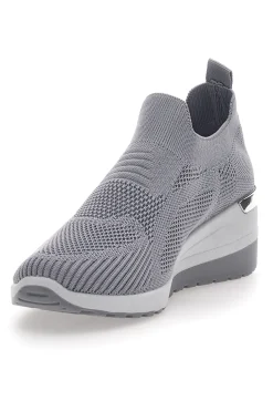 Sneakers Grigie Slip-on Con Zeppa Prima Riga 432