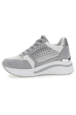 Sneakers grigie traforate con zip e zeppa Inblu 481IN