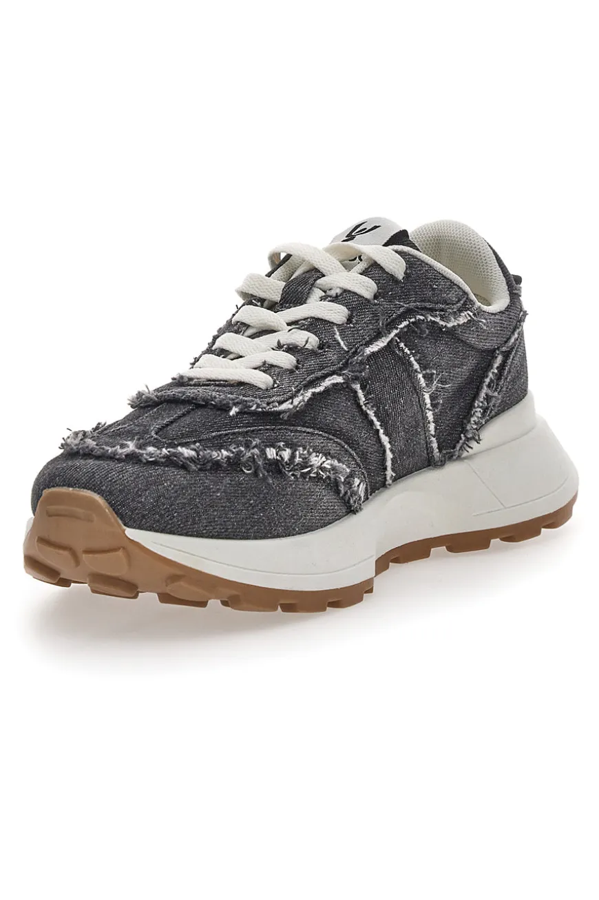 Sneakers in Denim Nere Freddy 7604