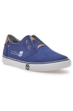 Sneakers in Tela Route 66 01804 Blu