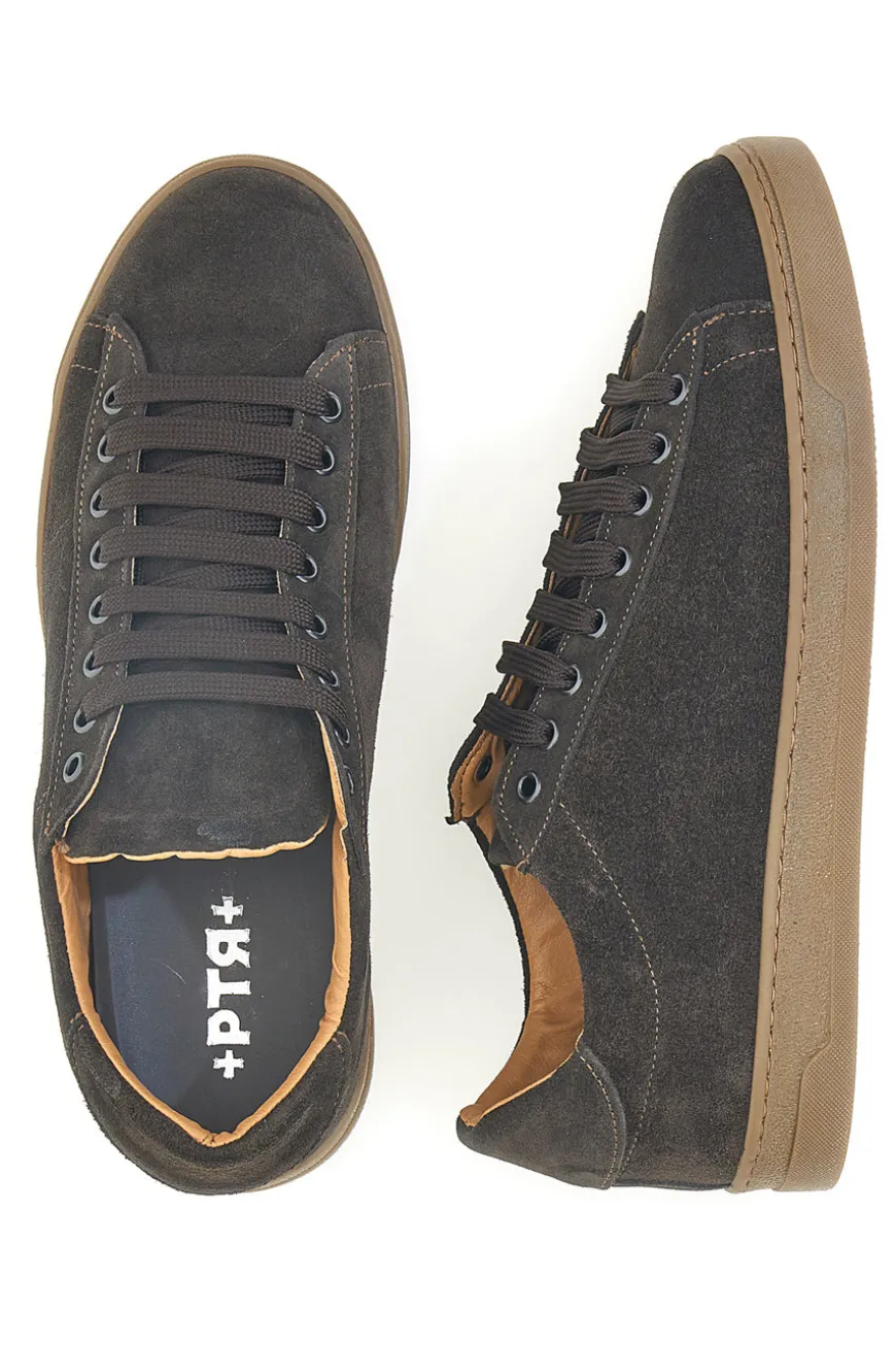Sneakers marroni in camoscio con suola a contrasto Ptr 3021