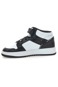 Sneakers mid bianche e nere con strappo Champion RD18 2 MID B PS