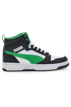 Sneakers Mid-Cut con Tomaia Traforata Puma REBOUND V6 MID JR Nere e Verdi