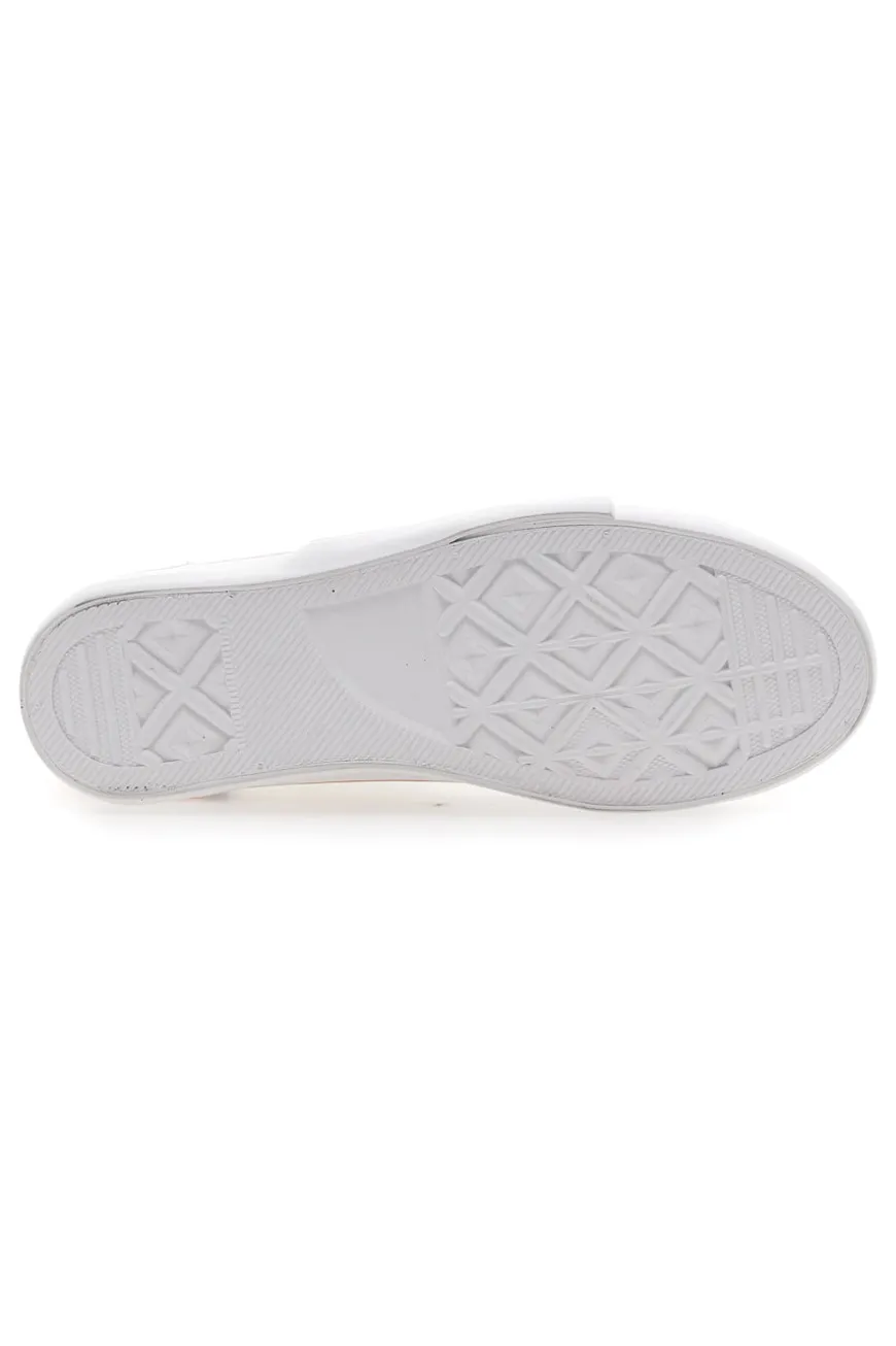 Sneakers Mid Cut in Tela Bianche Leone 41