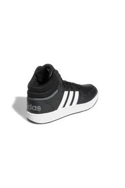Sneakers Mid-Cut nere con bande bianche ADIDAS Hoops 3.0 Mid