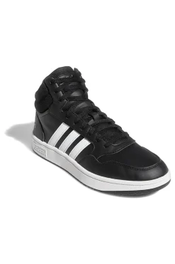 Sneakers Mid-Cut nere con bande bianche ADIDAS Hoops 3.0 Mid